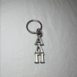 Alpha Delta Pi Sorority Greek Letters Silver Metal Keychain New Without Tags